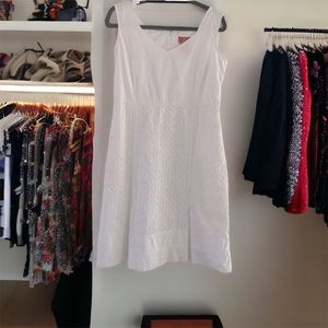 Oscar delarenta white cotton dress with lace ❤️